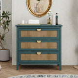 3 Drawer Cabinet, Natural Rattan, American Furniture - Furniture Home Direct