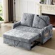 Sleeper Sofa With Adjustable Backrest, Two Cup Holders, Phone Holder, Three Charging Ports And Side Storage Pockets - Gray - Furniture Home Direct