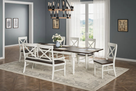 Mountina - Bench - Brown / White - Furniture Home Direct