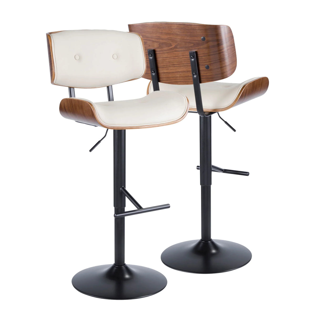 Lombardi - Mid Century Modern Adjustable Barstool - Furniture Home Direct