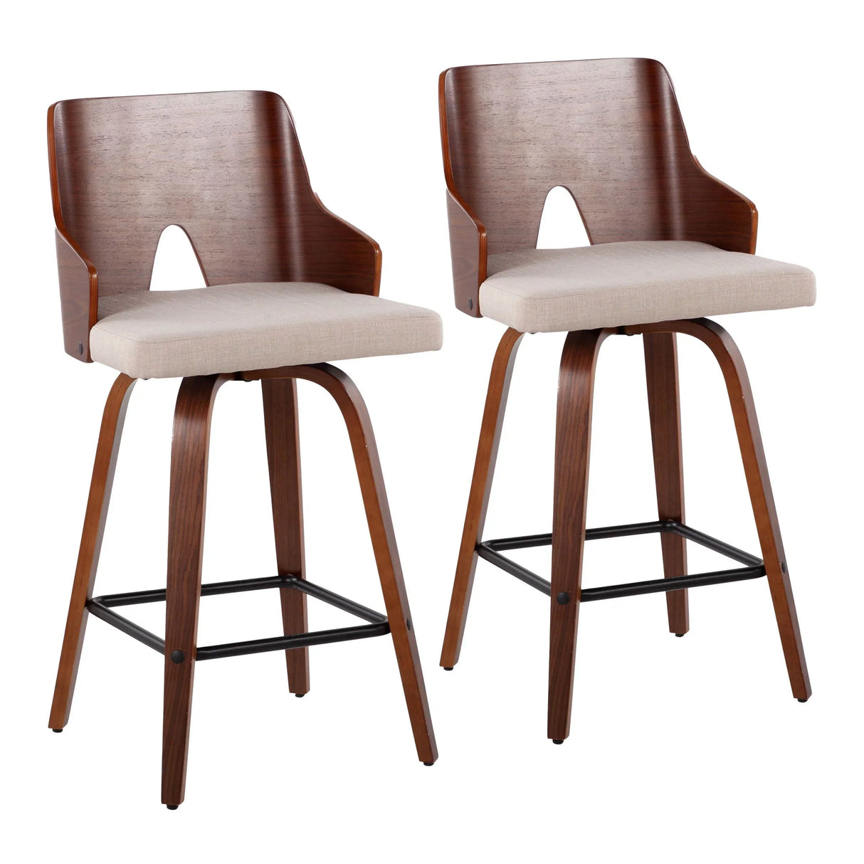 Ariana - Mid Century Modern Counter Stool (Set of 2) - Furniture Home Direct