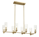 Willow - 8 Lights Island Chandelier - Antique Brass / Clear / Gold - Furniture Home Direct