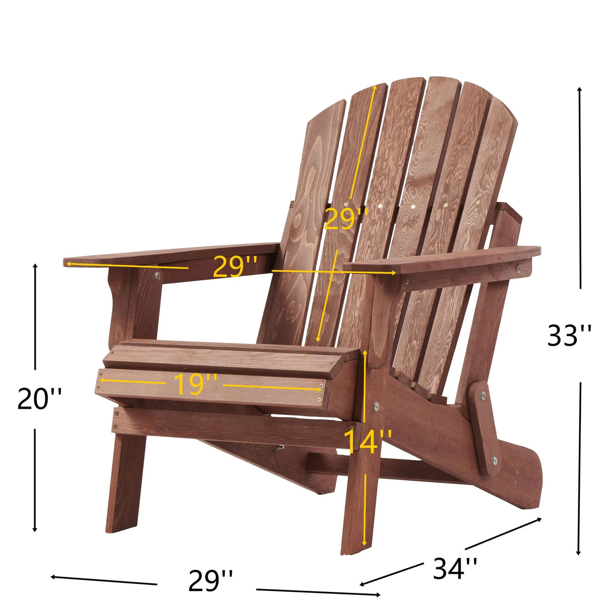 Oversize Outdoor Folding Adirondack Chair, Patio Chair For Garden - Furniture Home Direct