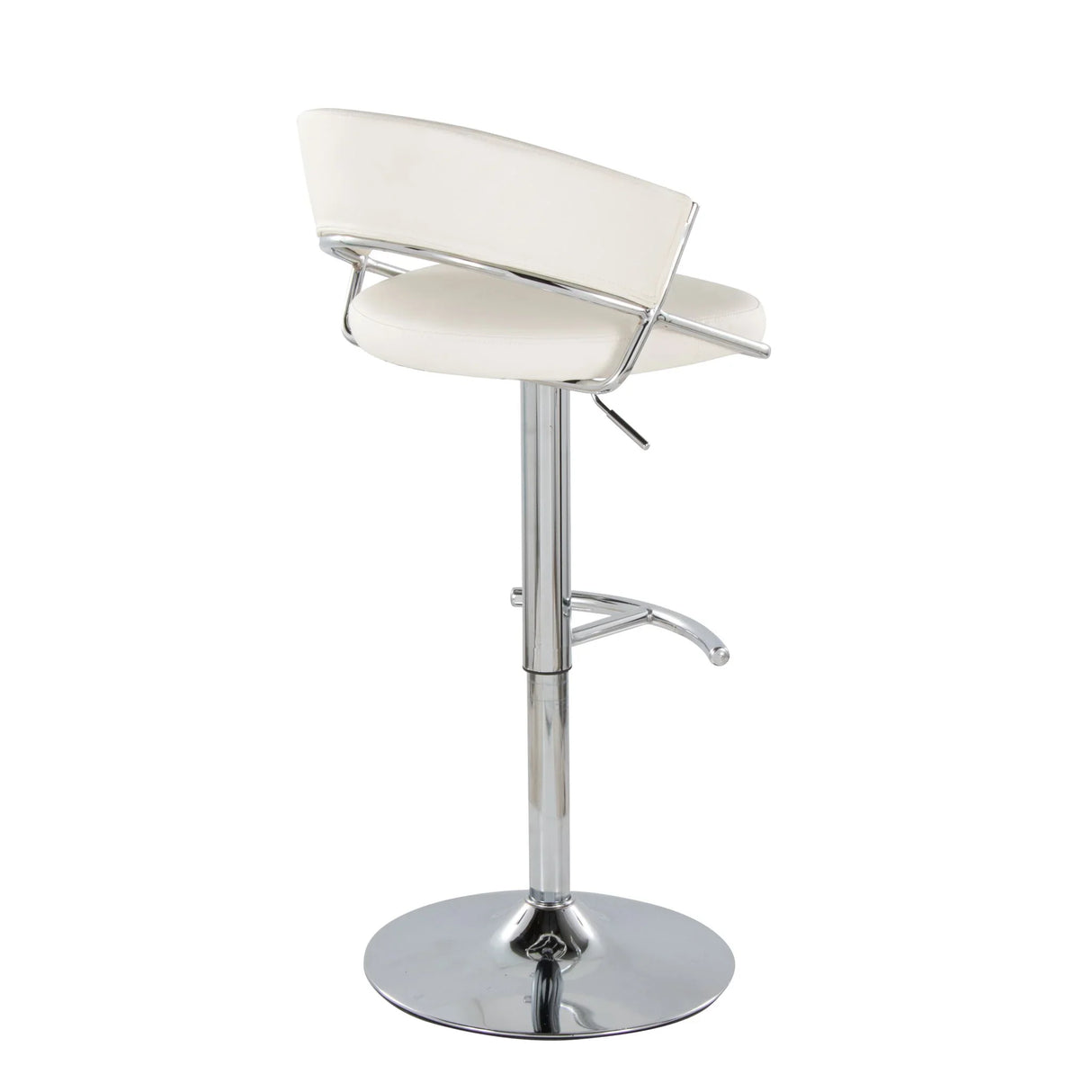 Jie - Contemporary Adjustable Barstool With Swivel & Rounded T Footrest (Set of 2) - Furniture Home Direct