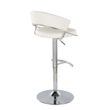 Jie - Contemporary Adjustable Barstool With Swivel & Rounded T Footrest (Set of 2) - Furniture Home Direct