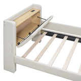 Platform Bed With Storage Drawers And USB Ports Beige - Furniture Home Direct