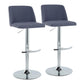 Toriano - Contemporary Adjustable Barstool With Swivel & Rounded T Footrest (Set of 2) - Furniture Home Direct