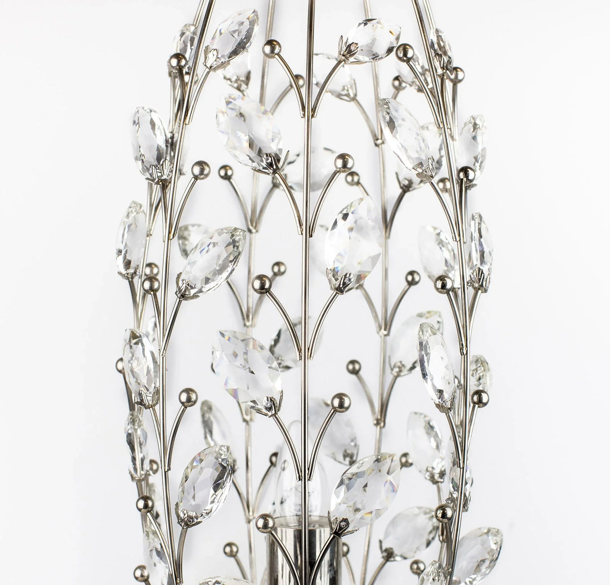 Crystal - Buds Contemporary Uplight Lamp - Polished Nickel / Clear Crystal - Furniture Home Direct