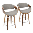 Curvini - Mid Century Modern Counter Stool (Set of 2) - Furniture Home Direct