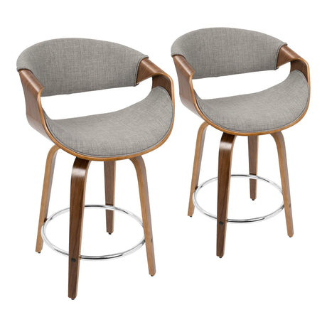 Curvini - Mid Century Modern Counter Stool (Set of 2) - Furniture Home Direct