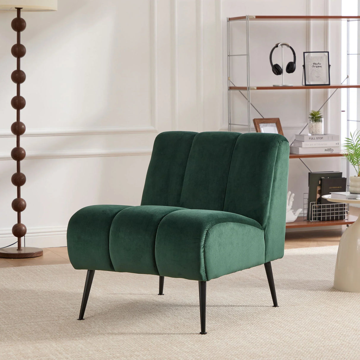 Upholstered Armless Chair For Living Room - Furniture Home Direct