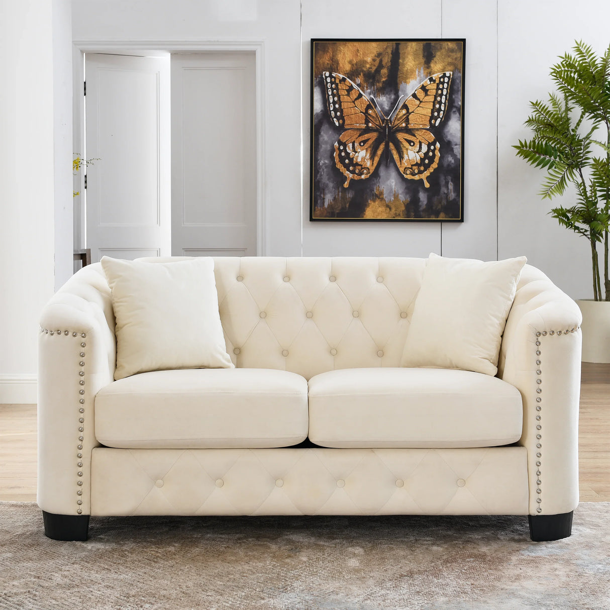Sofa And Loveseat - Beige - Furniture Home Direct