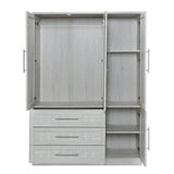 Wardrobe With 4 Doors And 3 Drawers Solid Wood White - Furniture Home Direct