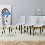 Dining Chairs Set Linen Cotton Upholstery Light Gray - Furniture Home Direct