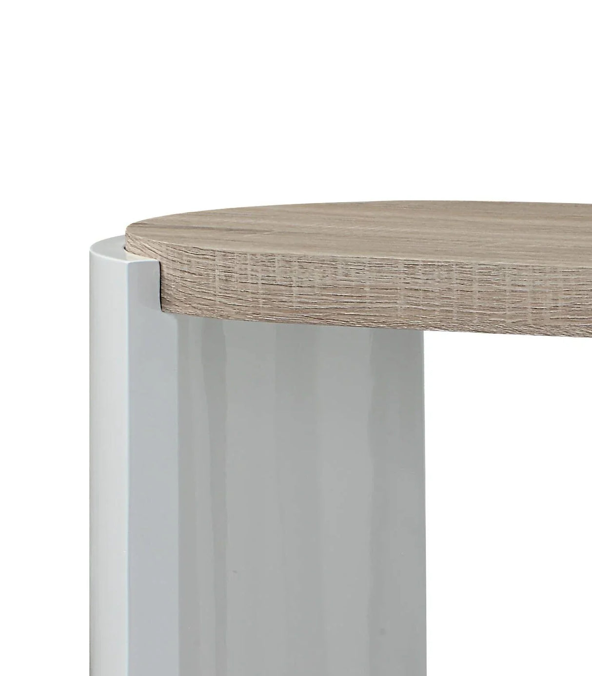 Zoma - High Gloss Console Table - Oak / White - Furniture Home Direct