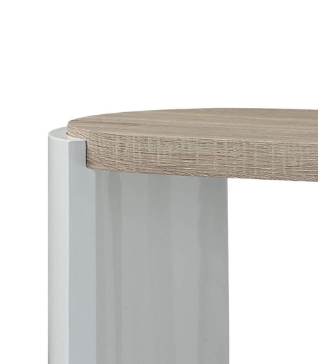 Zoma - High Gloss Console Table - Oak / White - Furniture Home Direct