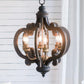 Farmhouse Chandelier, 6 Light Wood Chandelier Pendant Light Fixture With Adjustable Chain For Dining Room Living Room Entryway, Bulb Not Included - Furniture Home Direct