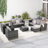 6 Piece Wicker Patio Set With Glass Table - Furniture Home Direct