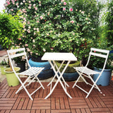 3 Piece Patio Bistro Set Of Foldable Square Table And Chairs - Furniture Home Direct