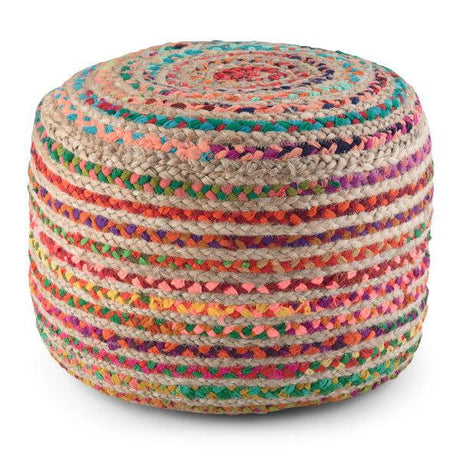 Margo - Handcrafted Round Pouf - Furniture Home Direct
