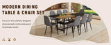 Dining Set With 8 Upholstered Chairs And Wood Table Gray - Furniture Home Direct