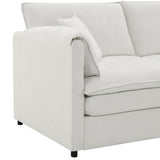 Sectional Sofa Chenille L Shaped Living Room Comfort Cream - Furniture Home Direct