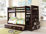 Allentown - Twin / Twin Bunk Bed With Trundle Storage - Espresso - Furniture Home Direct