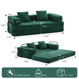 Floor Couch, Convertible Floor Sofa Bed With Pillow Back Support Armrest - Furniture Home Direct