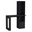 Writing Desk With Bookcase And Cabinet - Black - Furniture Home Direct