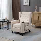 Arm Pushing Recliner Chair, Modern Button Tufted Wingback Push Back Recliner Chair, Living Room Chair Fabric Pushback Manual Single Reclining Sofa Home Theater Seating For Bedroom - Furniture Home Direct