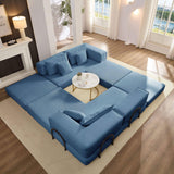 Modular L Shaped Floor Living Room Sofa Set With 6 Pillows - Furniture Home Direct