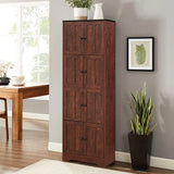 Tall Storage Cabinet With 8 Doors And 4 Shelves, Wall Storage Cabinet For Living Room, Kitchen, Office, Bedroom, Bathroom - Furniture Home Direct
