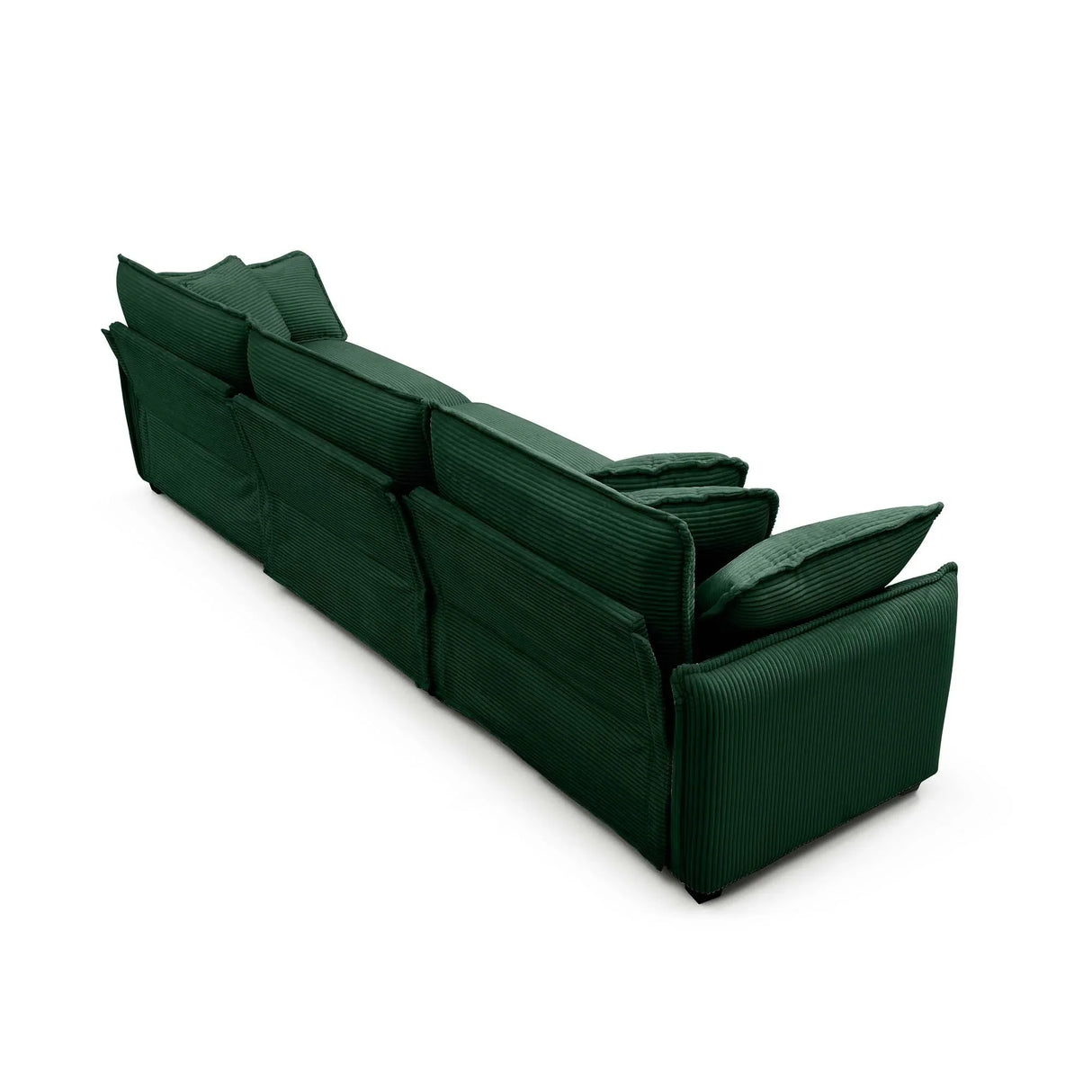 3 Piece Living Room Set in Corduroy Fabric - Green - Furniture Home Direct