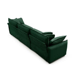 3 Piece Living Room Set in Corduroy Fabric - Green - Furniture Home Direct