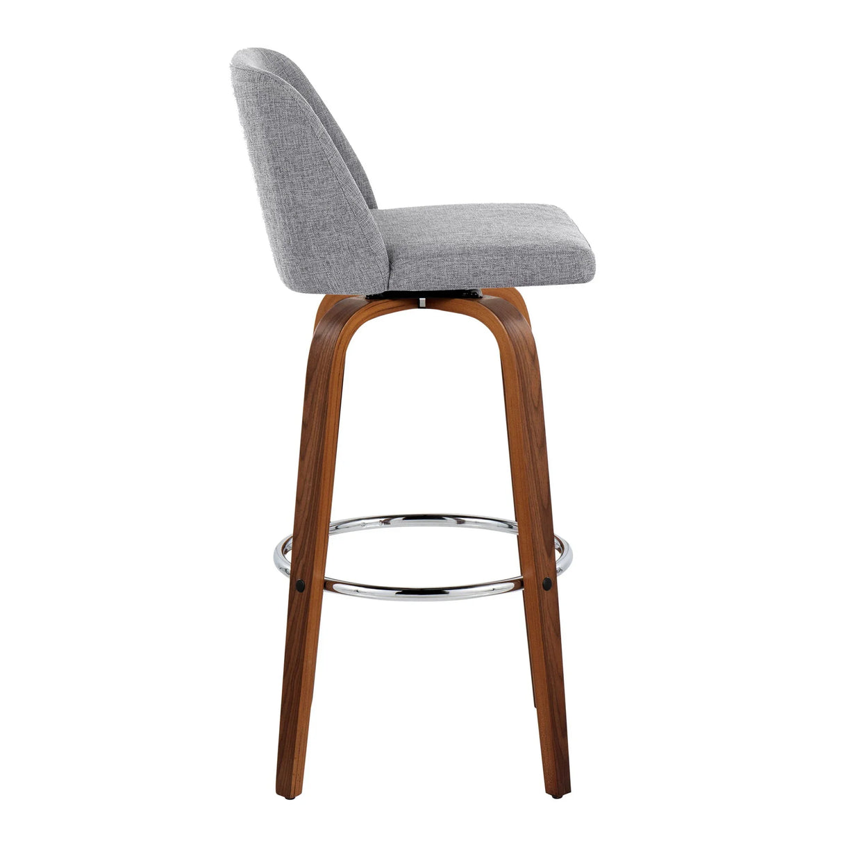 Toriano - Mid Century Modern Fixed Height, Barstool With Swivel With Round Footrest (Set of 2) - Furniture Home Direct