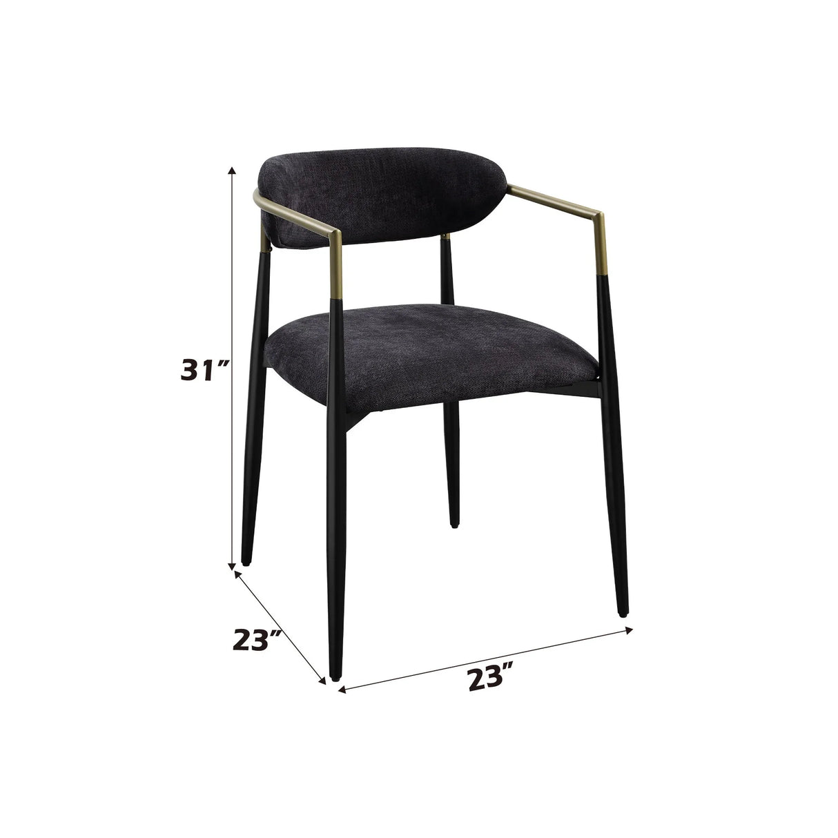 Jaramillo - Chenille Side Chair (Set of 2) - Black - Furniture Home Direct