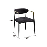 Jaramillo - Chenille Side Chair (Set of 2) - Black - Furniture Home Direct