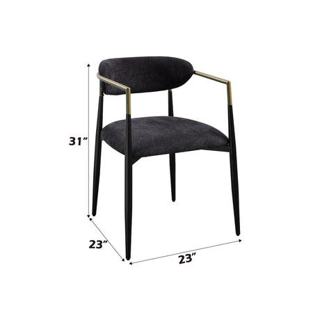 Jaramillo - Chenille Side Chair (Set of 2) - Black - Furniture Home Direct