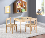 Della - 3 Piece Solid Wood Kids Table & Two Chair Set - Natural - Furniture Home Direct