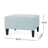 Classic Ottoman With Birch Wood Legs And Fabric Upholstery