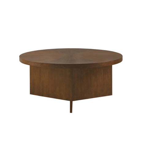 Round Coffee Table With Solid Veneer Top - Furniture Home Direct