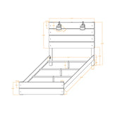 Monica - Bed With Panel Style And Slat Headboard