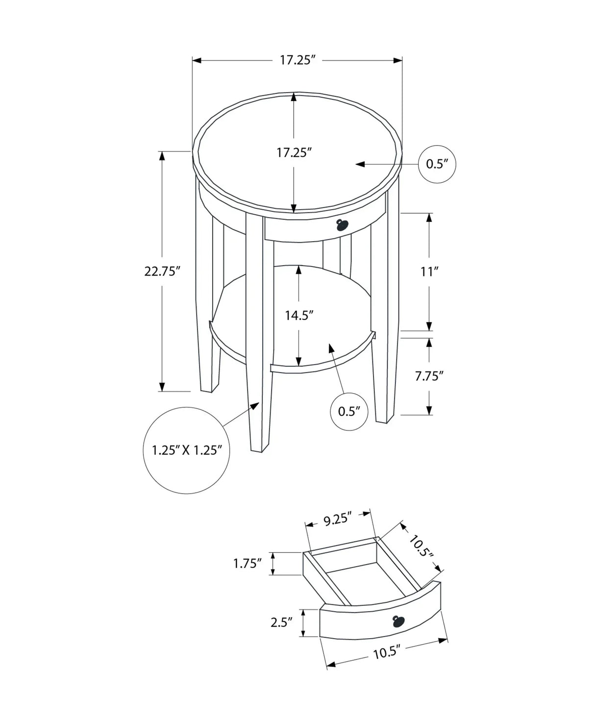 Accent Table, 2 Tier, Transitional - Espresso - Furniture Home Direct