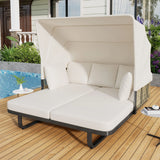 Outdoor Patio Rattan Daybed With Detachable Pillows - Furniture Home Direct