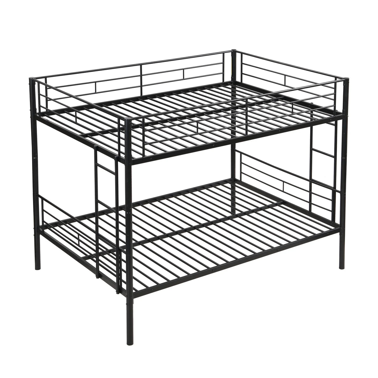 Modern Metal Bunk Bed, Full Over Full, No Box Spring Needed - Black - Furniture Home Direct