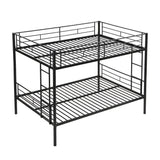 Modern Metal Bunk Bed, Full Over Full, No Box Spring Needed - Black - Furniture Home Direct