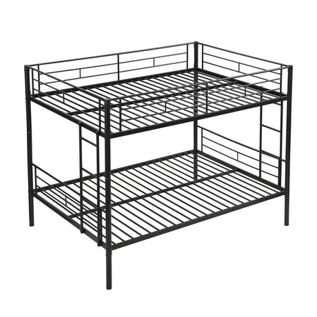 Modern Metal Bunk Bed, Full Over Full, No Box Spring Needed - Black - Furniture Home Direct