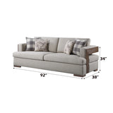 Niamey - 3 Piece Living Room Set With Toss Pillows - Walnut - Furniture Home Direct