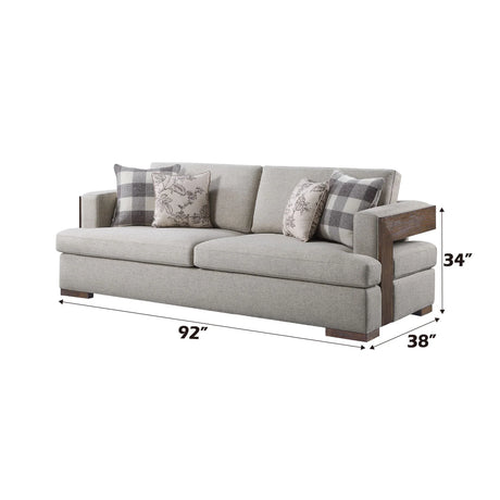 Niamey - 3 Piece Living Room Set With Toss Pillows - Walnut - Furniture Home Direct