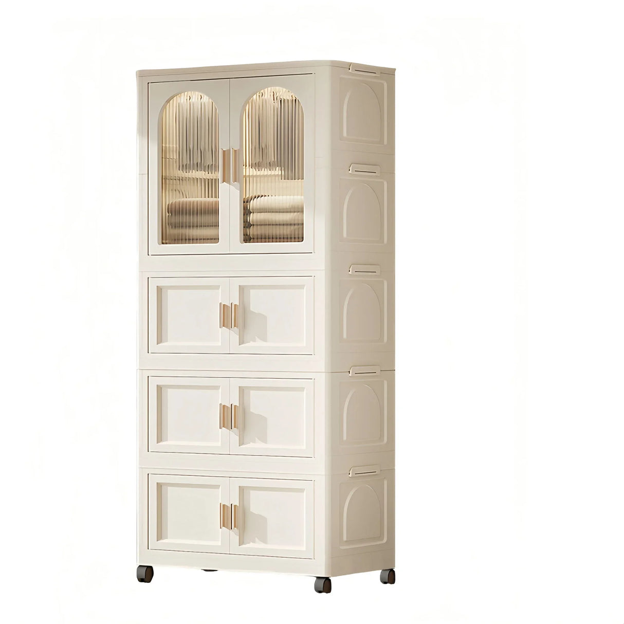 Folding Wardrobe Cabinet With Magnetic Doors, Wheels And Hangers - Furniture Home Direct